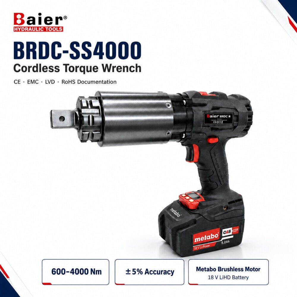 Clé dynamométrique sans fil BRDC-SS4000 600-4000Nm pour l'entretien des éoliennes