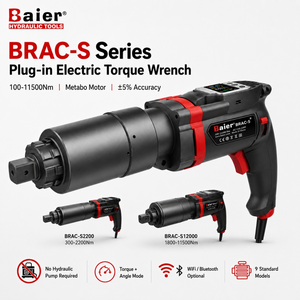 Clé dynamométrique électrique enfichable série BRAC-S 100-11 500 Nm
