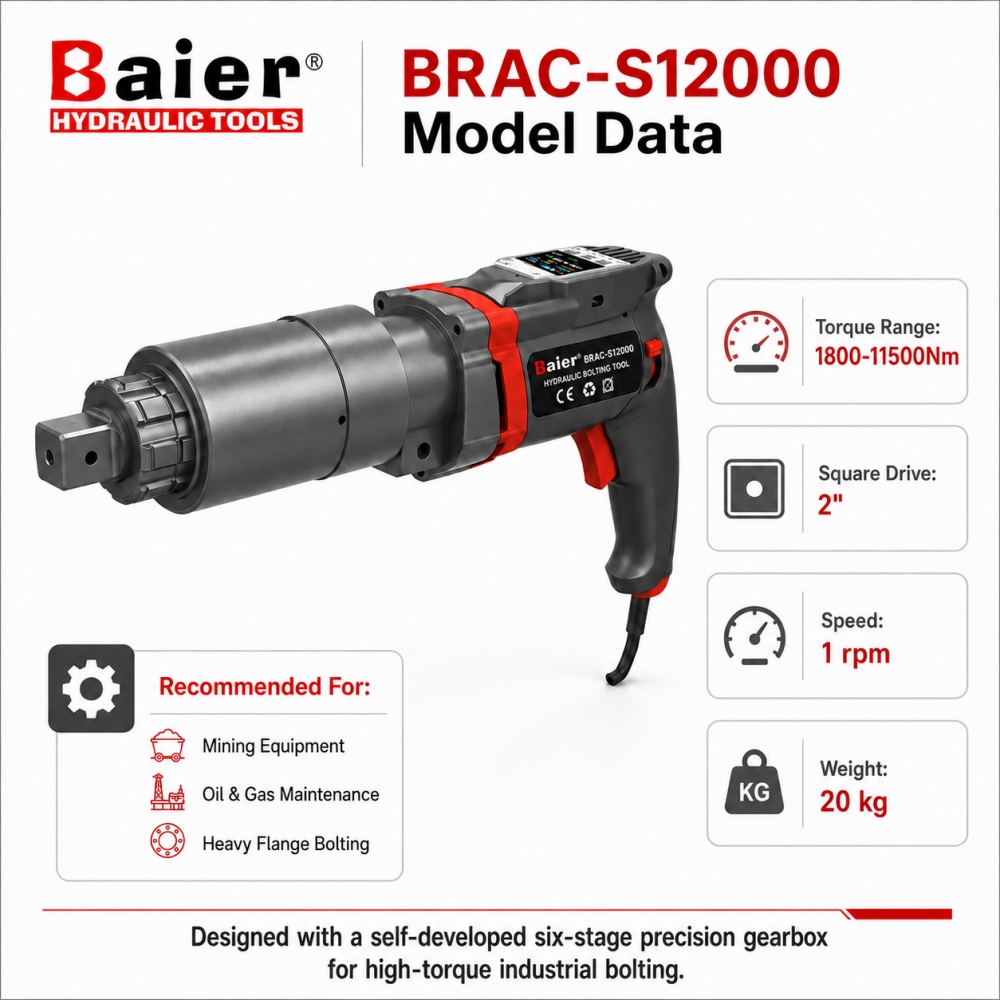 BRAC-S12000 Donn&eacute;es de mod&egrave;le de cl&eacute; dynamom&eacute;trique &eacute;lectrique &agrave; entra&icirc;nement carr&eacute; de 2 pouces