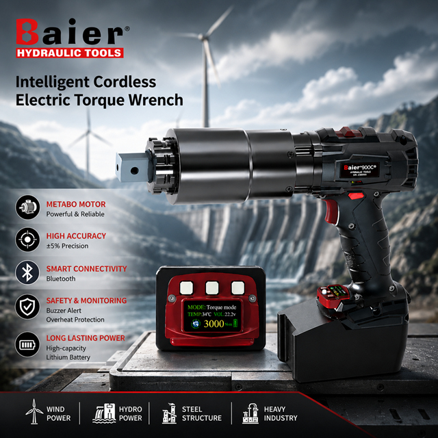 Bair BRDC-SS Clé dynamométrique intelligente sans fil 50-12 000 Nm Outil dynamométrique à batterie robuste avec moteur Metabo allemand pour distributeurs industriels