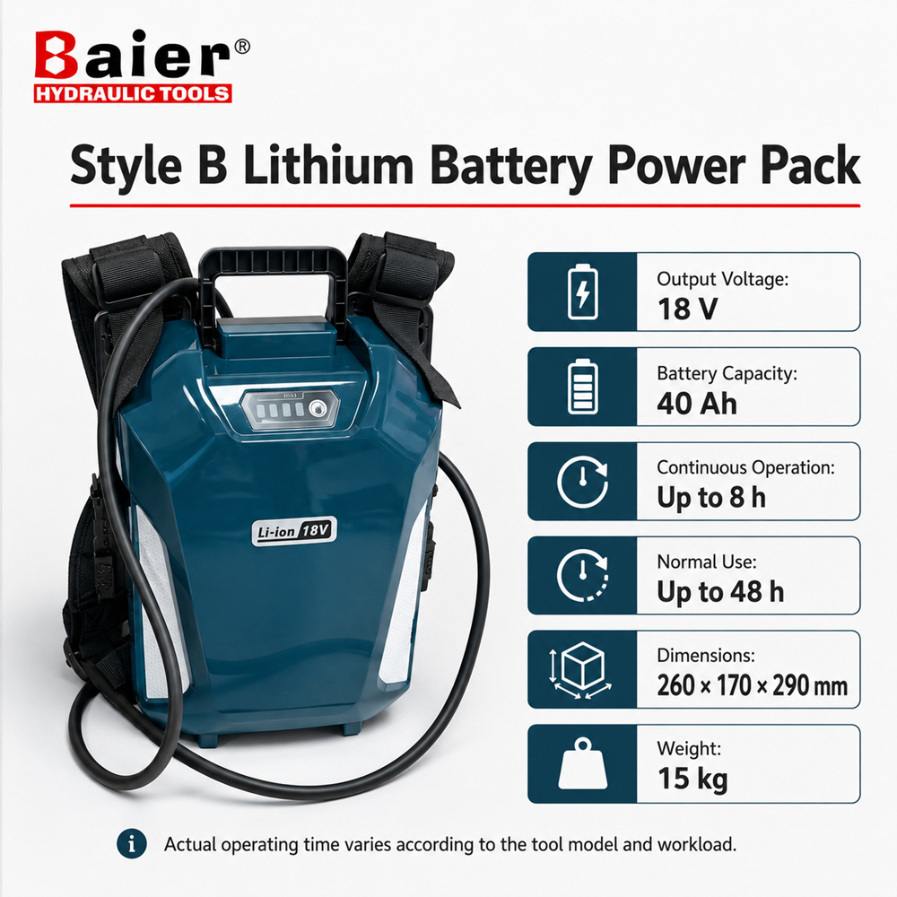 Batterie au lithium pour sac à dos 18 V, 40 Ah, pour clés dynamométriques sans fil Baier